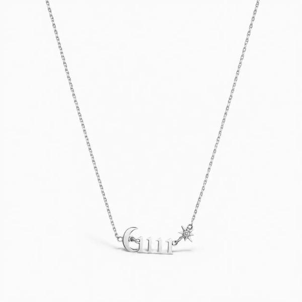 Luxe Tones Angel Luxe White Gold Plated 1111 Manifest Necklace