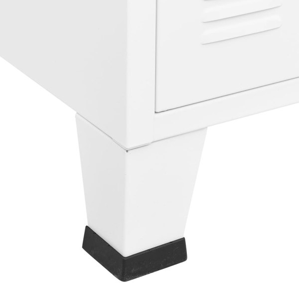 Berkfield Industrial Sideboard White 105x35x62 cm Metal and Glass