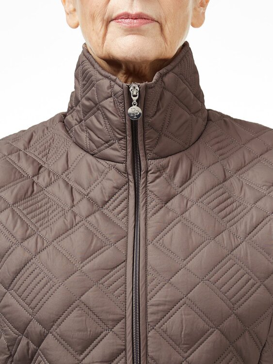 PennyPlain Diamond Quilt Gilet - Latte