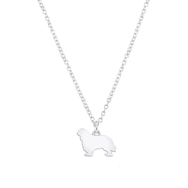 Mylee London King Charles Spaniel Silhouette Silver Necklace - Personalised