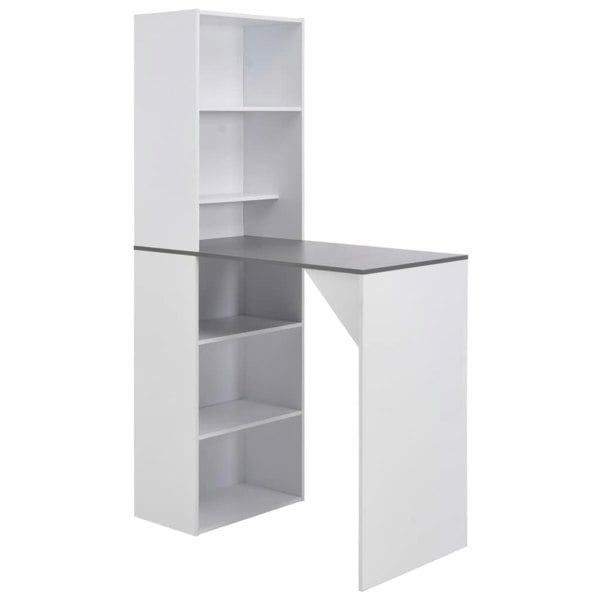 Berkfield Bar Table with Cabinet White 115x59x200 cm