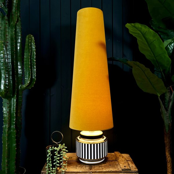 Love Frankie Butterscotch Velvet Oversized Cone Lampshades