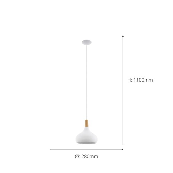 EGLO Sabinar Metal/Wood Single Pendant Light