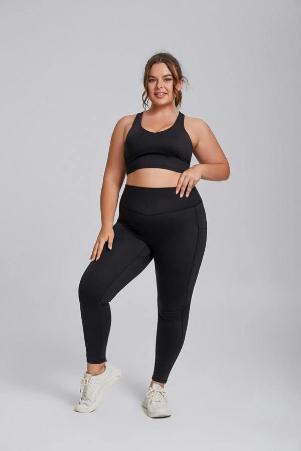 Anniou Plus Size Side Pocket Yoga Leggings