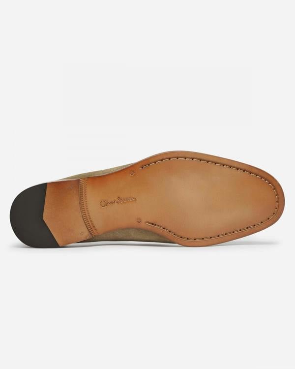 Oliver Sweeney Keyworth Suede Mens Loafers - Stone - CHO - Designer Mens Shoes