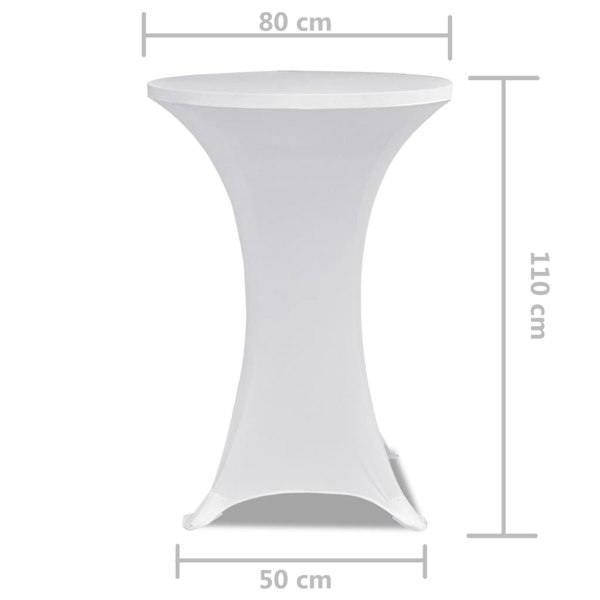 Berkfield Standing Table Cover �_�”�_80cm White Stretch 2 pcs