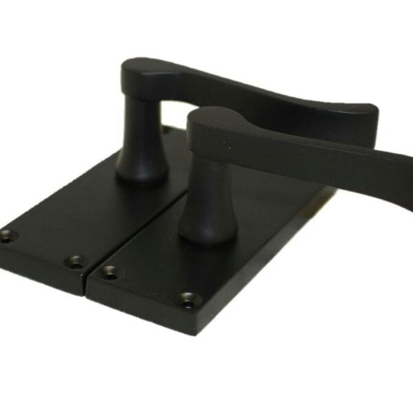 EDH Door Hardware Matt Black Victorian Scroll Door Handles on Backplate – 118mm x 42mm