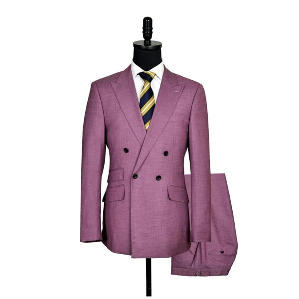 David WeJ Aldo Double Breasted Suit - Rouge Pink