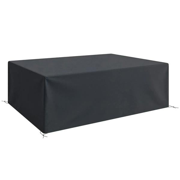 Black fitted sofa set cover with drawcord hem and corner ties