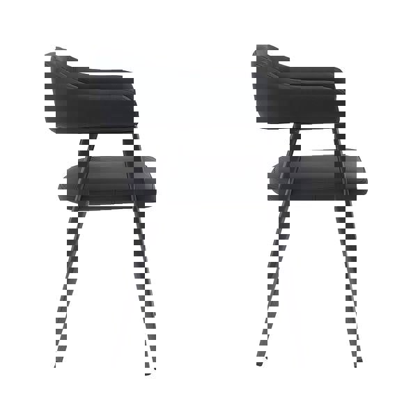 MMT Furniture Designs Dining Chairs Set of 2, Wrap Around Armchair, Vintage Design in Tan, Grey, or Black for Sophisticated Spaces (Black)