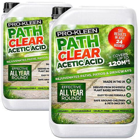 ProKleen Pro-Kleen Path Cleaner Acetic Concentrated 30% - Glyphosate Free - See Results In Hours, Double Strength 10L