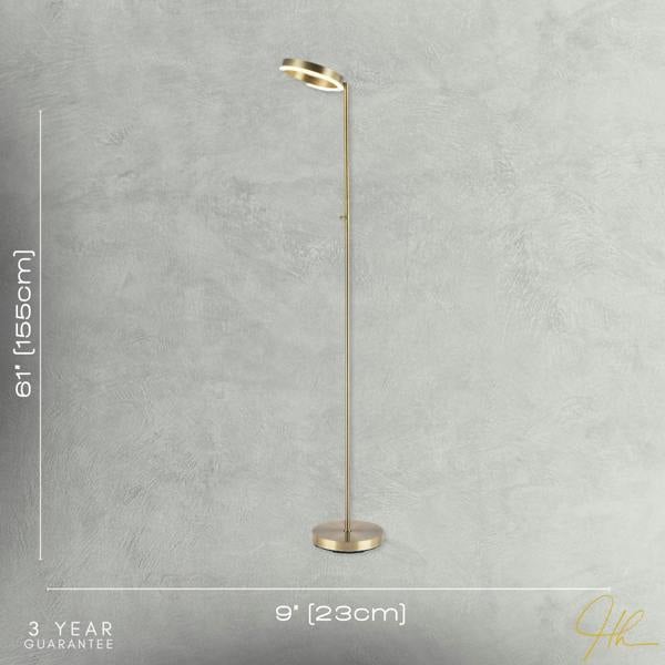Modern LED Halo Ring Floor Lamp in Antique Brass with CCT Dimmer Image 7