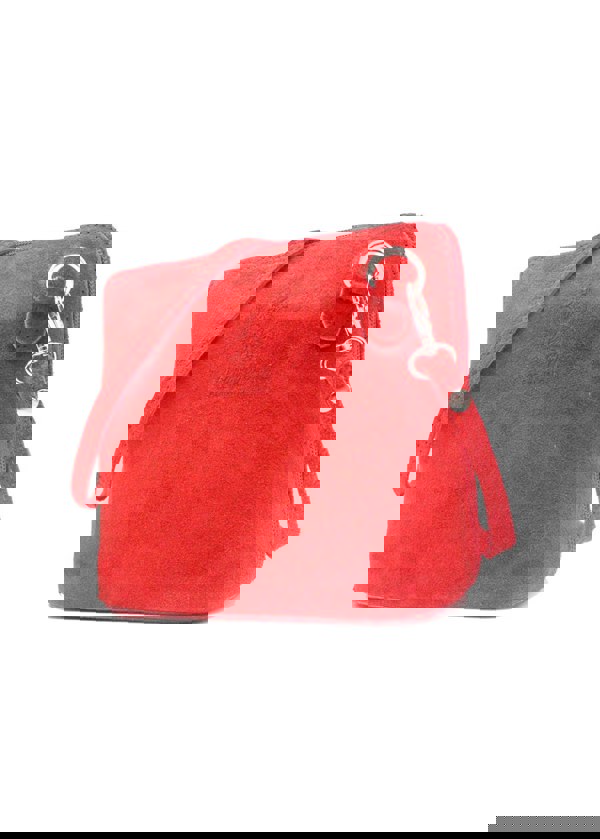 Kitise Small Genuine Italian Suede Leather Zip Around Crossbody Bag