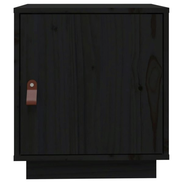 Berkfield Bedside Cabinet Black 40x34x45 cm Solid Wood Pine