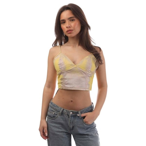 Diesel Women's De-Fulvy Crop Top - Yellow/Beige/Acorn