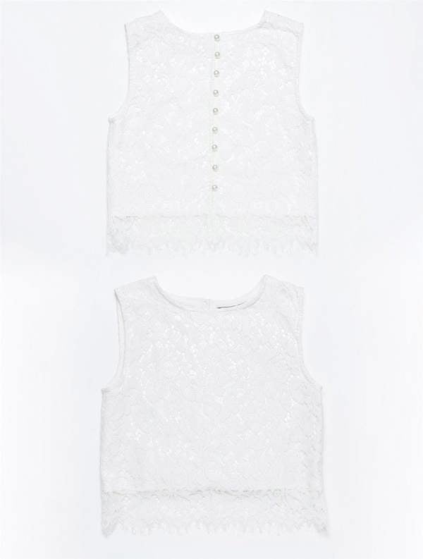 Girls white top - Mae