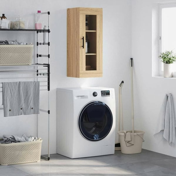 Berkfield Wall Mounted Cabinet Sonoma Oak 34.5x34x90 cm