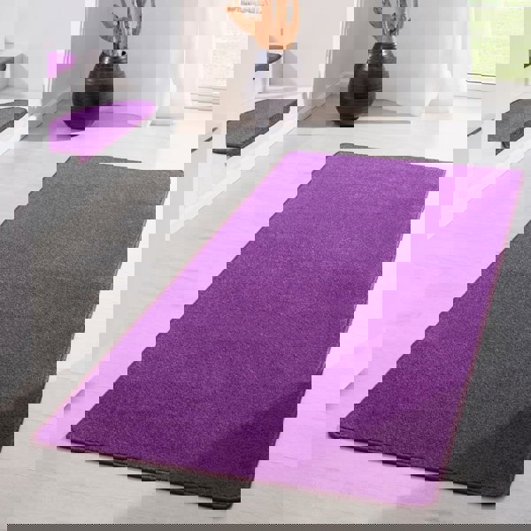 Modern Plain Purple Rug – Soft Short Pile