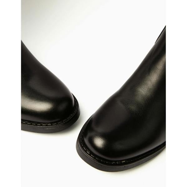 Blue Vanilla Buckle Detail Low Heel Long Boots