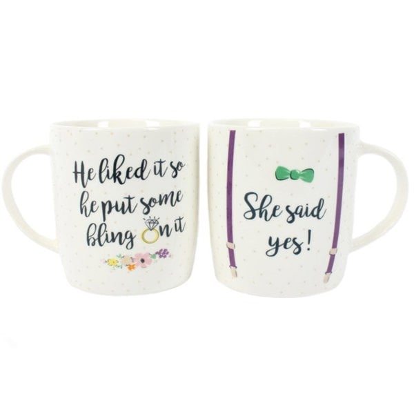Serano Set of 2 She Said Yes Mugs