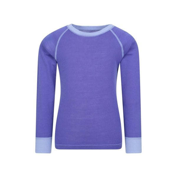 Mountain Warehouse Childrens/Kids Merino II Round Neck Base Layer Top - Purple