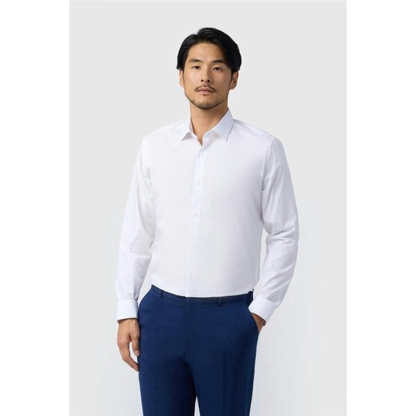 Limehaus Tailored Fit White Stretch Shirt
