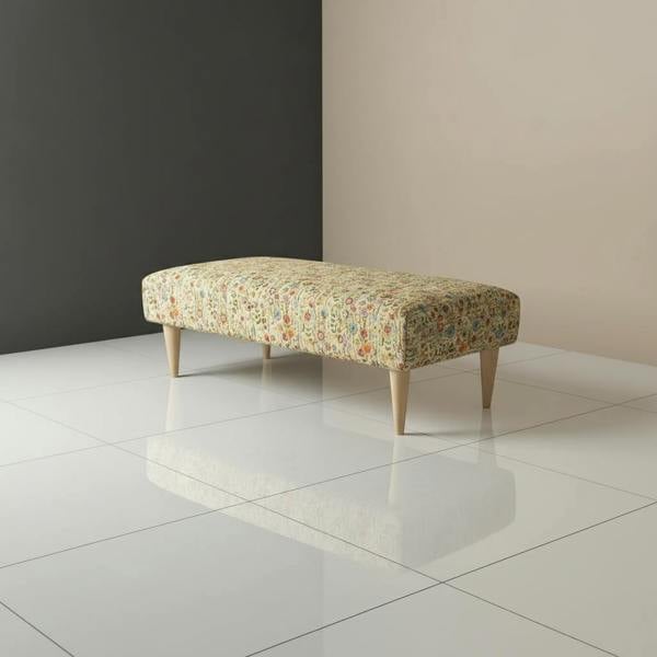 Designer stitched storage bench in modern living room setup