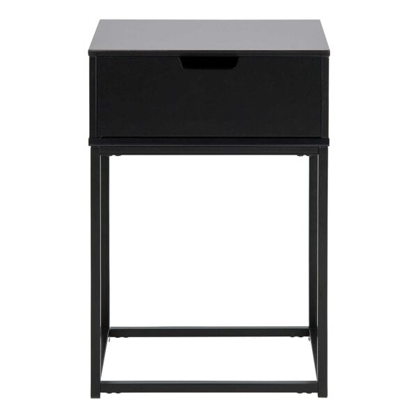Wyld Haus Tokyo Black Bedside Table 1 Drawer Industrial Metal Legs