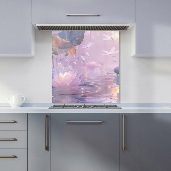 Warren Reed - Designer Enchanted Waterlilies and Bubbles Kitchen Splashback