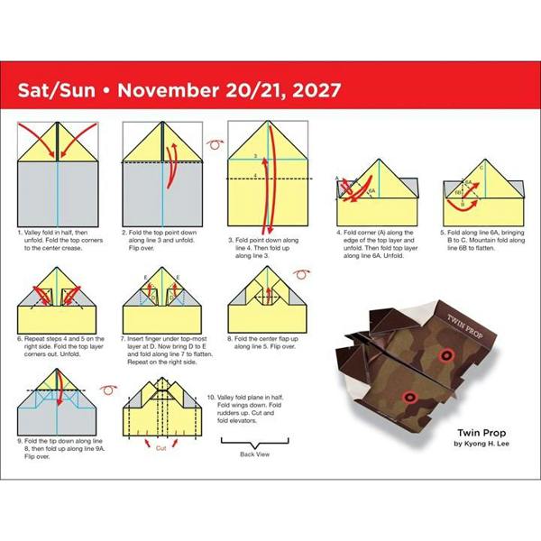Andrews McMeel Publishing Paper Airplane Desk Calendar 2027, Desk Calendars, Day To View, Art, Gift