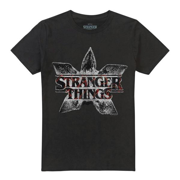 Stranger Things Unisex Adult Demogorgon Flower Logo T-Shirt - Black - 