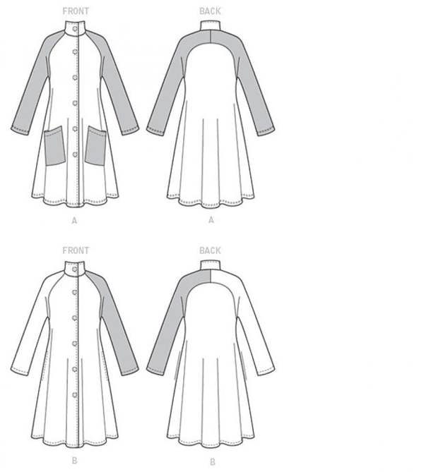 Butterick Sewing Pattern 6254, Coats for Women, XSM-SML-MED - Easy