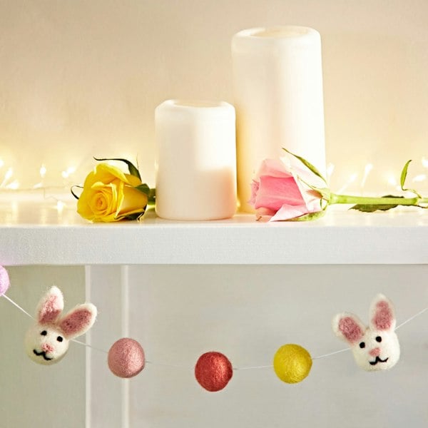 Paper High Felt Bunny Ball Garland