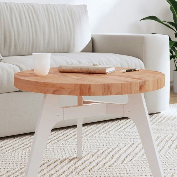 Berkfield Table Top �_�”�_60x4 cm Round Solid Wood Beech