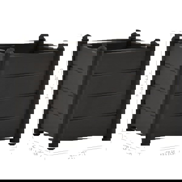 Berkfield Garden Raised Bed PP Anthracite 43x43x35 cm