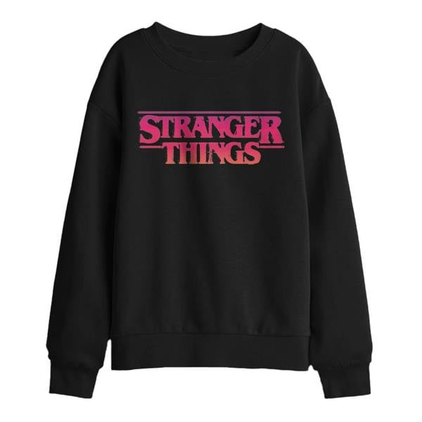 Stranger Things Childrens/Kids Sunset Logo Sweatshirt - Black - 