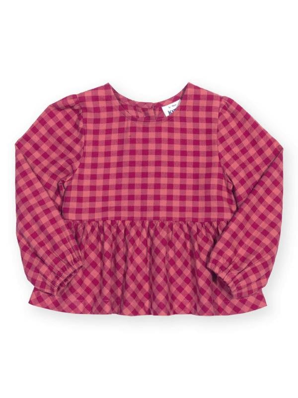 Kite Girls Organic Damson Check Blouse