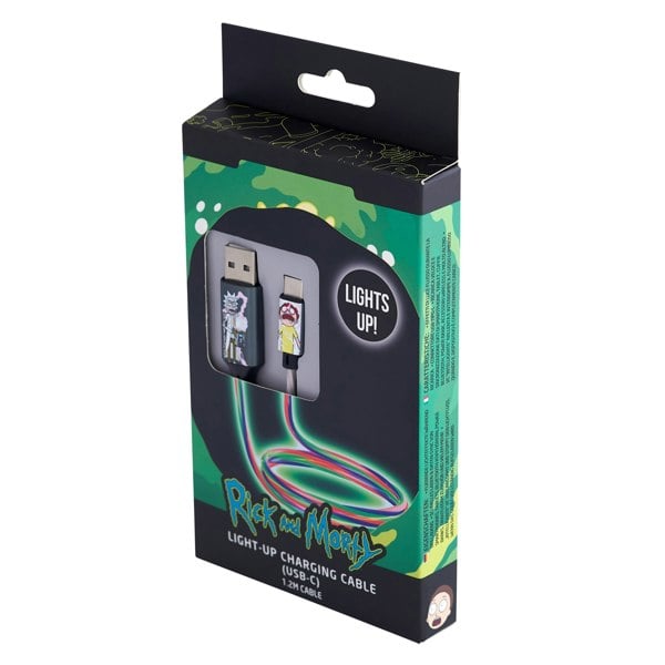 Lazerbuilt | Rick and Morty USB to Lightning Charging & Data Sync Cable With Flowing Night 1.2M