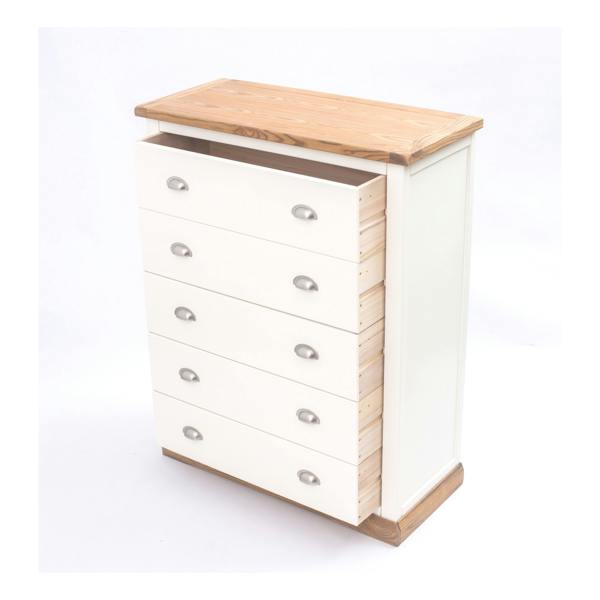 Cabinet Bits Tropea 5 Drawer Chest of Drawers Chrome Cup Handle