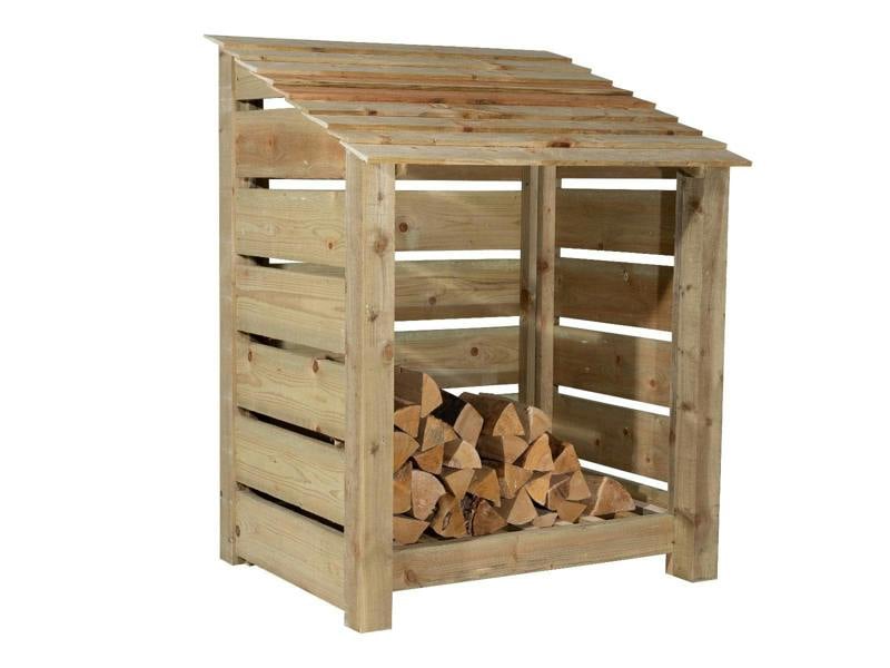 Arbor Garden Solutions Slatted Wooden Log Store W-99cm, H-126cm Or 180cm, D-88cm
