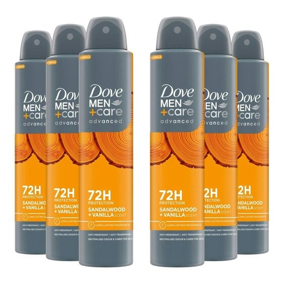 Dove Men+Care Advanced AntiPerspirant Deodorant Spray Eucalyptus + Mint, 6x200ml