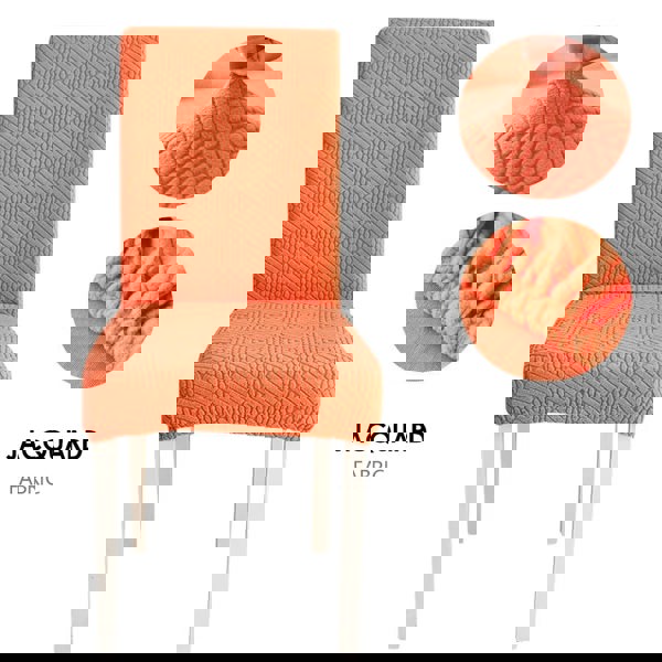 Anyseat Orange Checkered Line Elastic Chair Cover for Dining Room