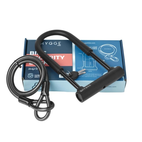 Hygge Bikes Bicycle D-Lock with Cable – High-Security U-Lock Set for E-Bikes & Bicycles
