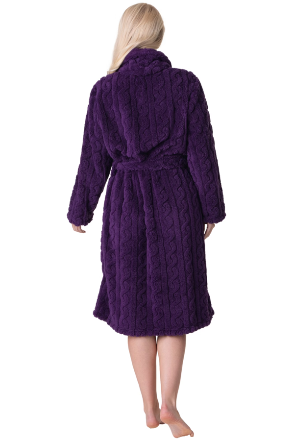 Camille Supersoft Luxury Fleece Jaquard Bathrobe