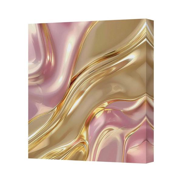 Benjamin Tate Design Contemporary Abstract Canvas Wall Art Print Gold Pink Tones UK Made