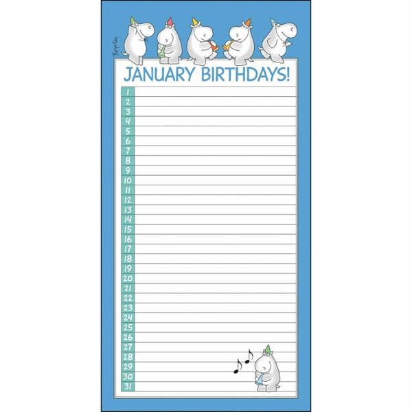 Andrews McMeel Publishing Sandra Boynton, My Family Birthday Perpetual Slim Calendar, Perpetual Calendars and Diaries, Month To View, Family, Gift
