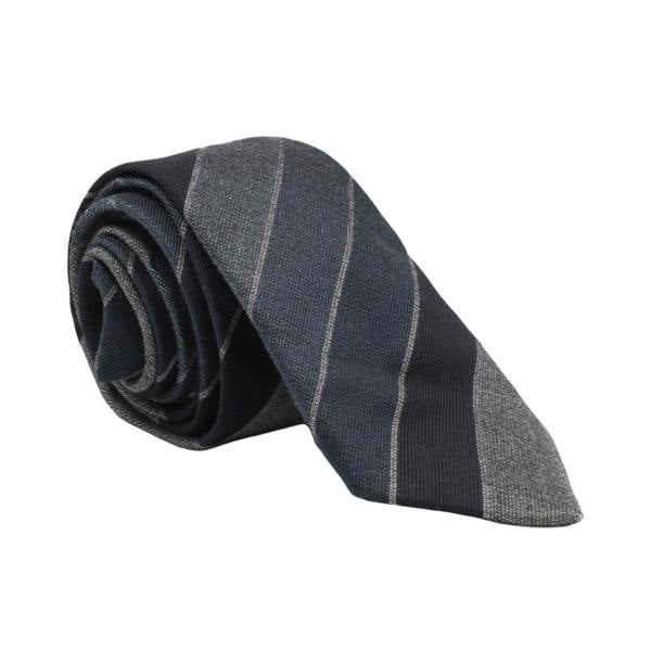 Dunhill luxurious wool and silk blend multi-tonal striped tie