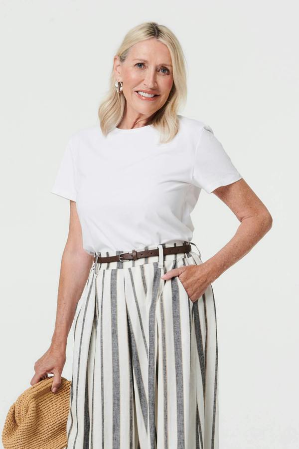 Black | Belted High Waist Wide Trousers