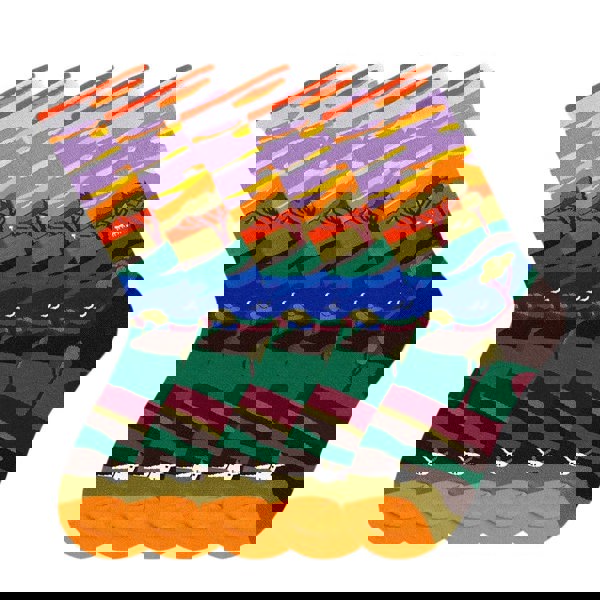 Anysox 5 Pairs Size 5-9 Fashion Socks Combed Cotton Art Abstract Nature Oil Painting Novelty Happy Funny Christmas Gift for Women