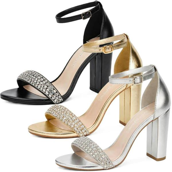 Anne Michelle Ladies Anne Michelle Block High Heel Shoes F12046